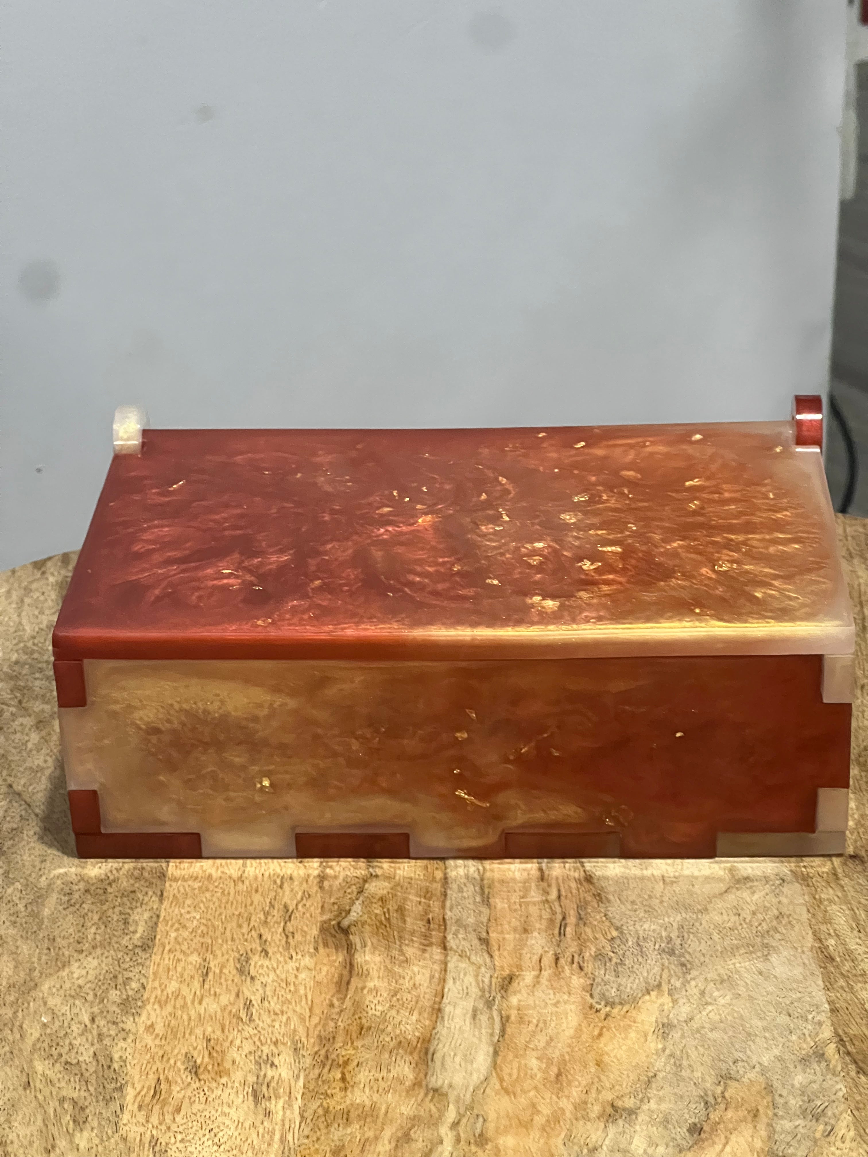 “12x12” 32 pieces Copper & White Gold Foil Chess Set with Storage Box