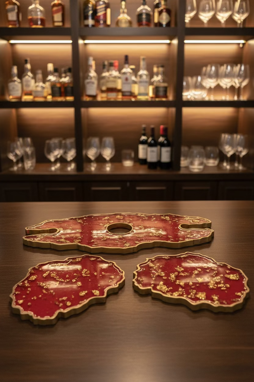 Wine Holder & Coaster Set