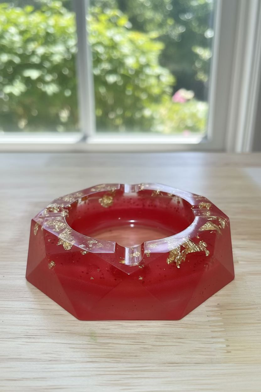 4” x 4” Fuchsia Pink Resin Ashtray