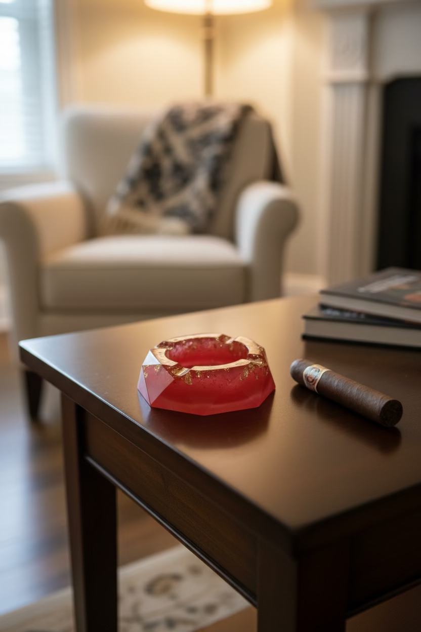 4” x 4” Fuchsia Pink Resin Ashtray